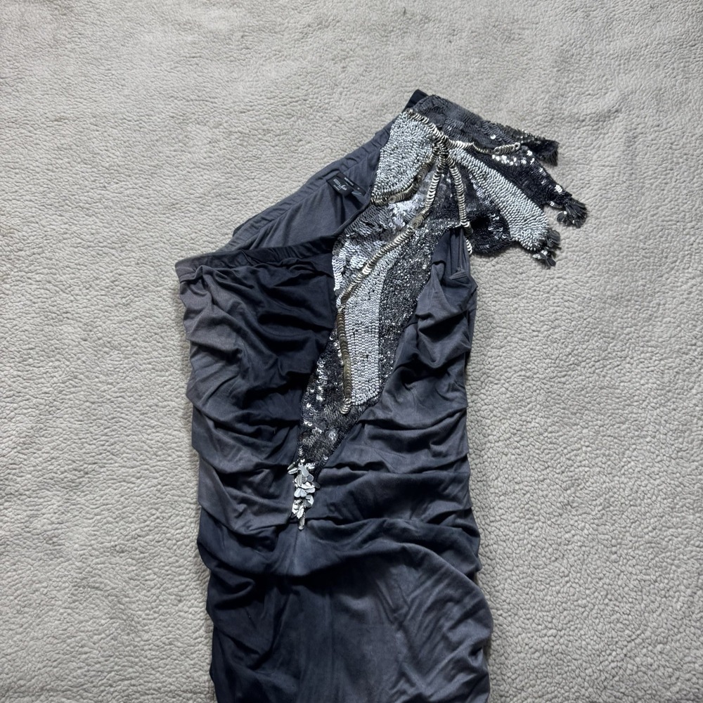 Guess by Marciano Dress Womens Small One Shoulder Sequin Accent Bodycon Ombre - Picture 2 of 13